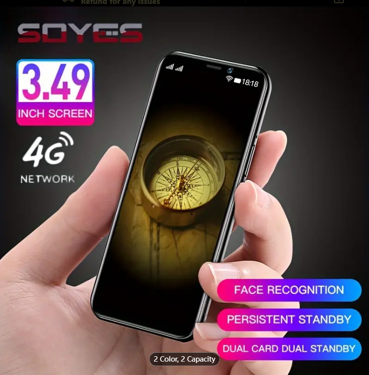 SOYES S10-H Mini Mobile Phone 3.5&#039;&#039; Screen 4G LTE 3GB RAM 64GB ROM Android 9.0 Face ID Unlock Smart Telefone Celulares