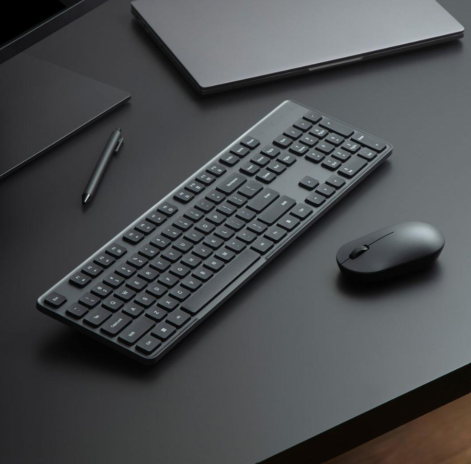 Original Xiaomi Wireless Keyboard &amp; Mouse Set 2 ，104 keys Keyboard 2.4 GHz USB Receiver Mouse for PC Windows 10