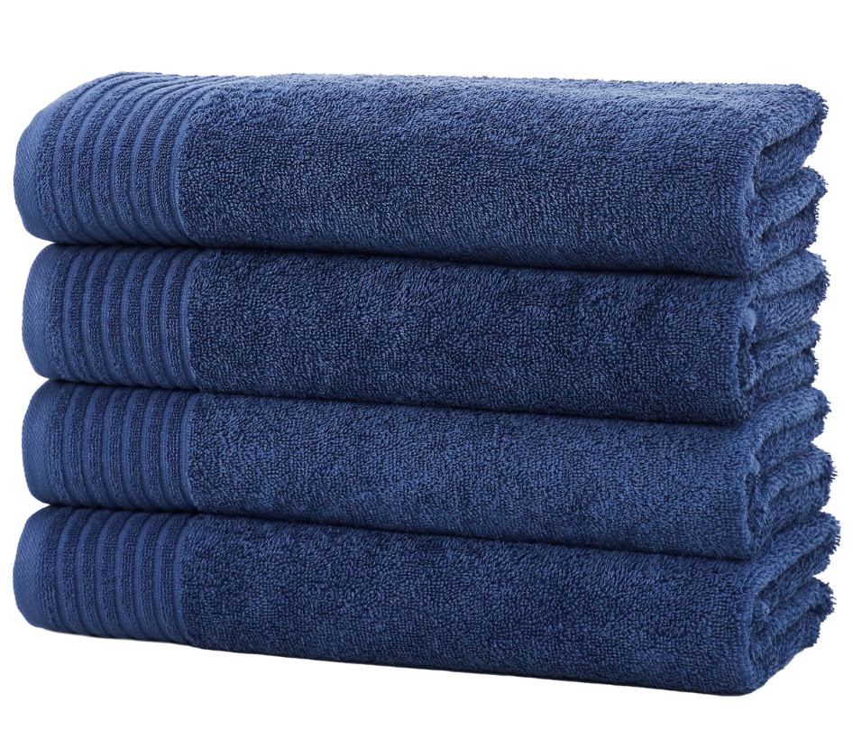 4 Pack Cotton Bath Towels - Kasper Collection