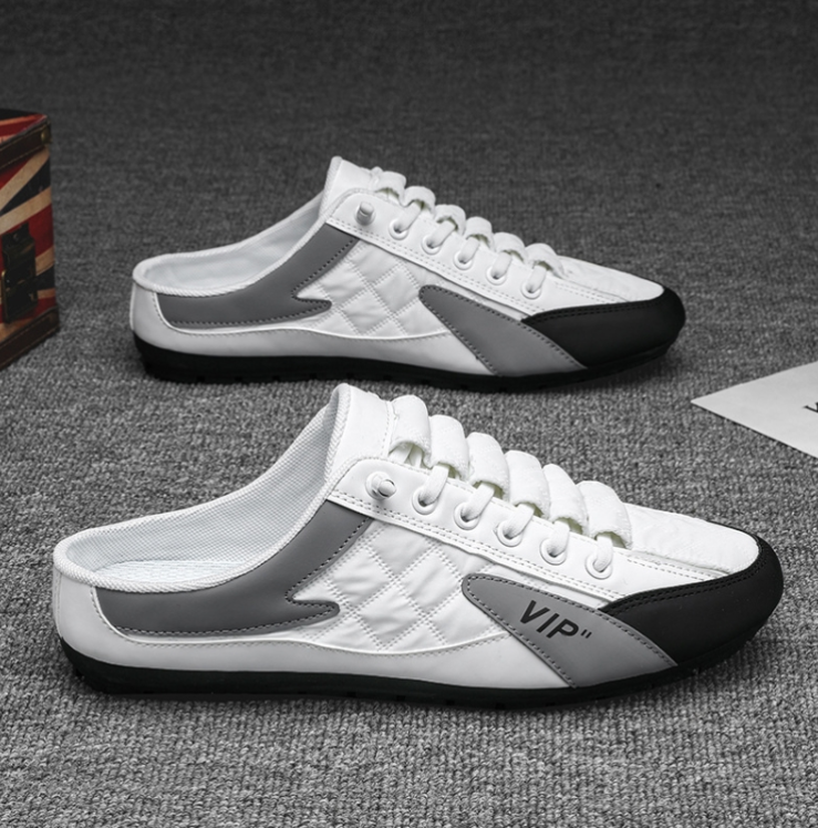 Men&#039;s Baotou Slippers Outer Wear Anti-Odor Driving No Heel Casual Shoes