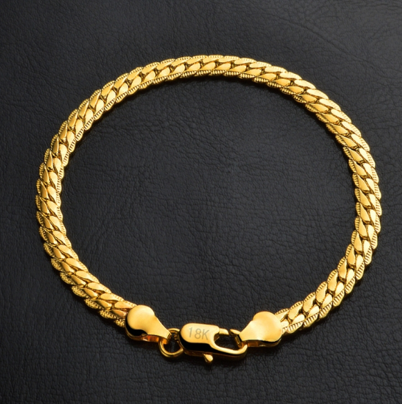 Fashion jewelry simple 18k gold side bracelet