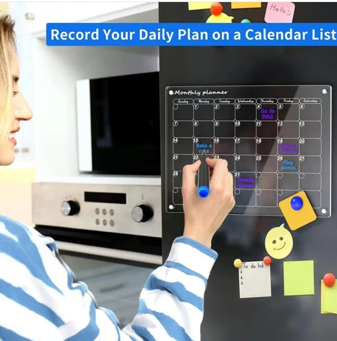 Magnetic Schedule Planner For Fridge【Permanently reusable】