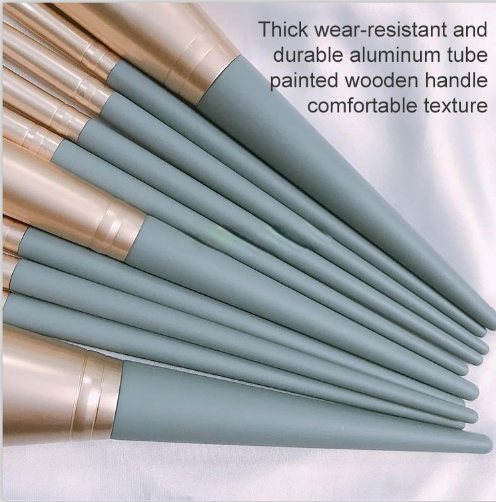 10 pieces/set of corn silk fiber hair powder brushes for face and eye makeup brushes, style: with pink cylinder