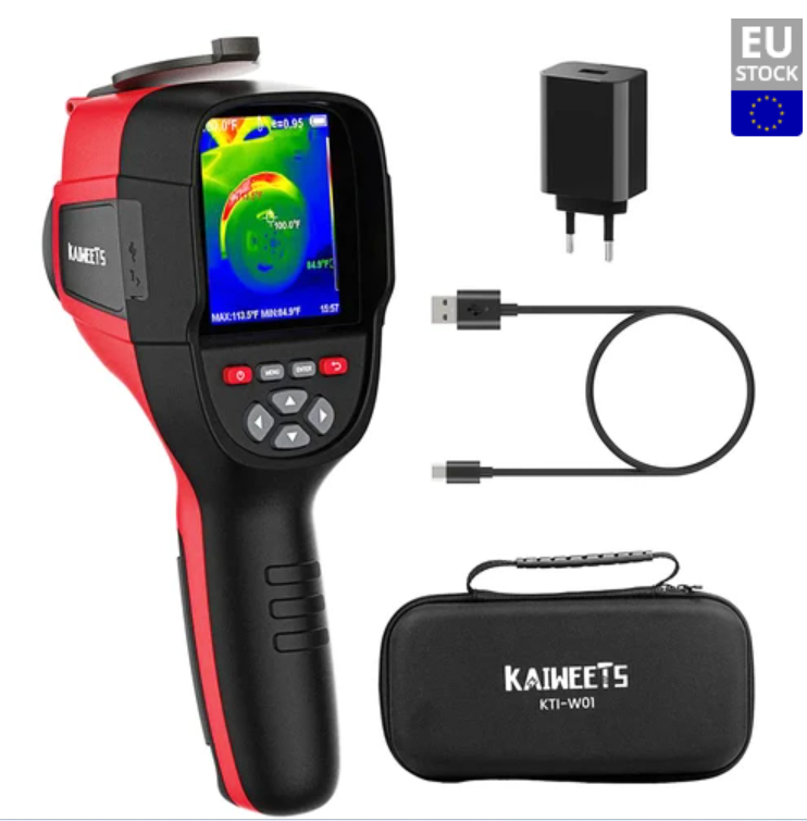 KAIWEETS KTI-W01 Thermal Imaging Camera, 256x192 IR Resolution, -4°F to 1022°F, 3500mAh Battery, IP54 Waterproof