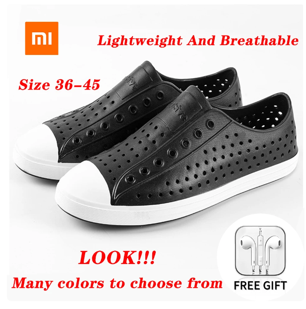 Xiaomi Youpin Summer Sandals Men Women Casual Shoes Shallow Slip-on Male Sneakers Hollow Breathable Non-slip Beach Wading Shoes
