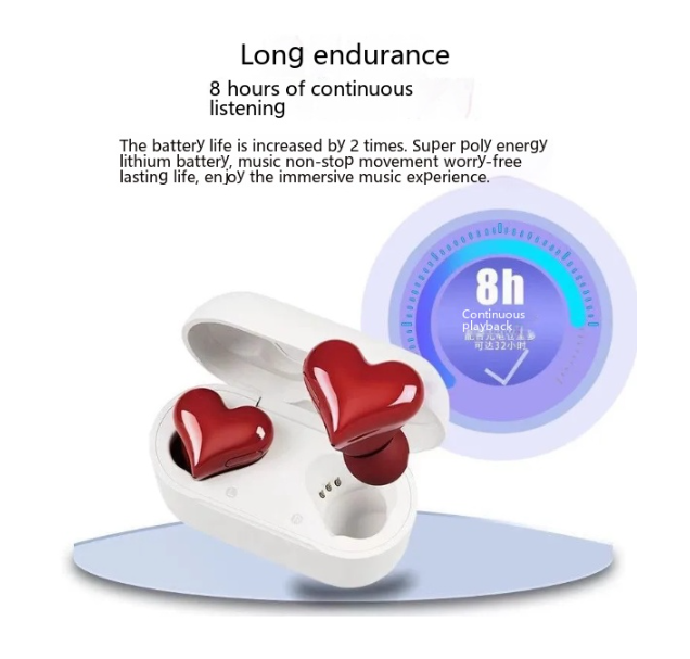 Japan&#039;s popular heartbuds heart-shaped headphones for loving girls in-ear wireless Bluetooth noise-cancelling headphones