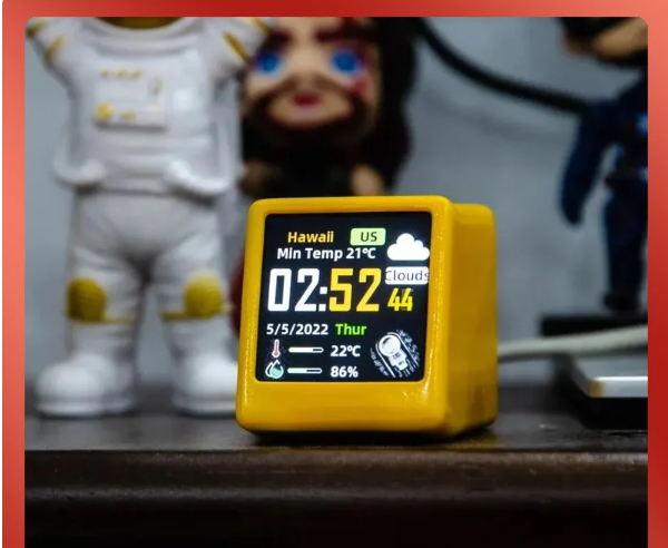 Small Portable Smart Wifi Weather Station Display Weather Temperature Humidity Time Alarm Clock Desktop Decoration