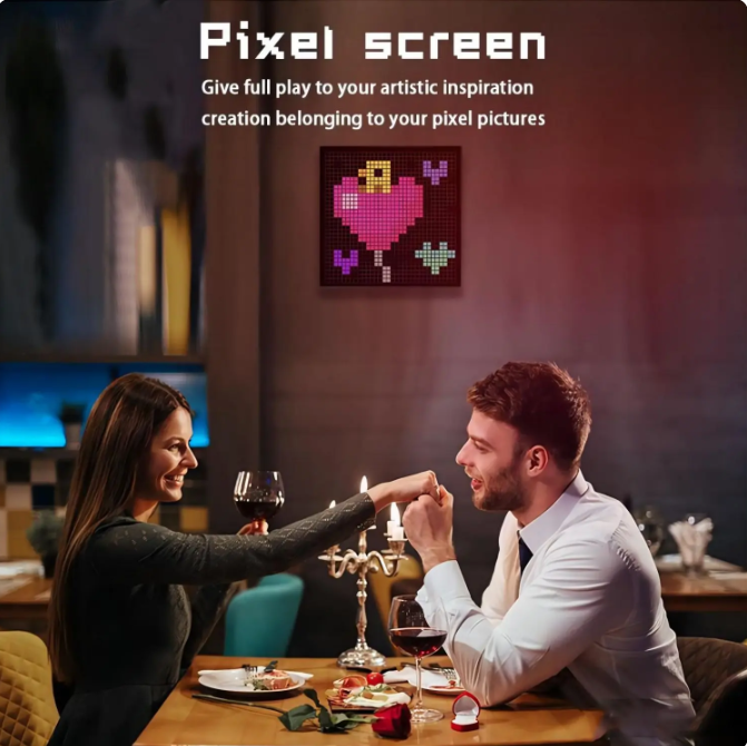 Smart LED Pixel Array RGB Display DIY Graffiti Art Display Bluetooth APP Control for Game Room Decoration Cool Animation Frame