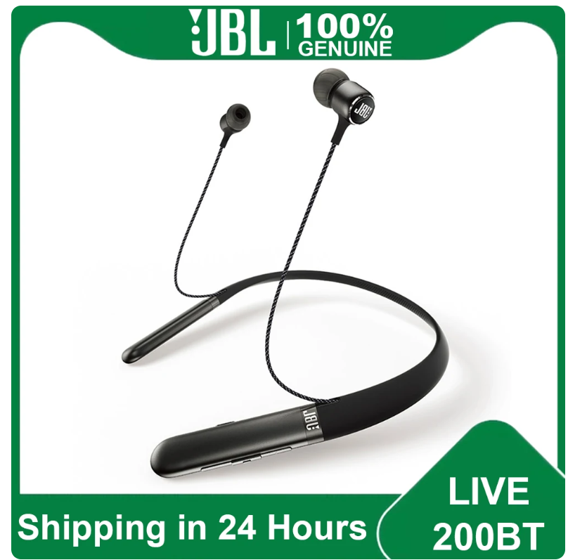 JBL Live 200BT Wireless Bluetooth Earphone Neckband Magnetic Headphones Sports Bass Earbuds Handsfree Calls with Microphone
