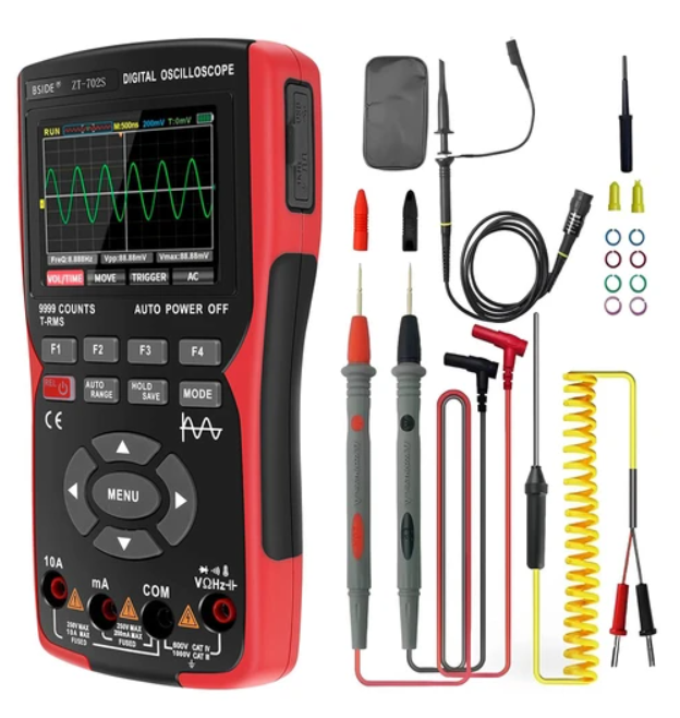 BSIDE ZT702S Digital Multimeter, Oscilloscope, Auto True RMS, Transistor Probe Meter, 48M/s 10MHz PC Waveform, 2.8inch LCD Screen