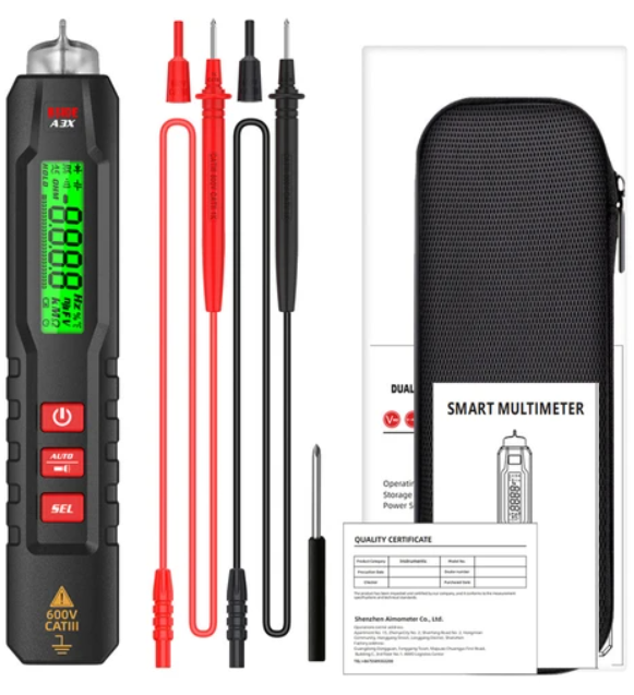 BSIDE A3X Voltage Tester Detector, Capacitance Diode, Non-Contact AC Sensor, Pen Type, Live Wire Check, Breakpoint Locate V-Alert Tester - with Storag