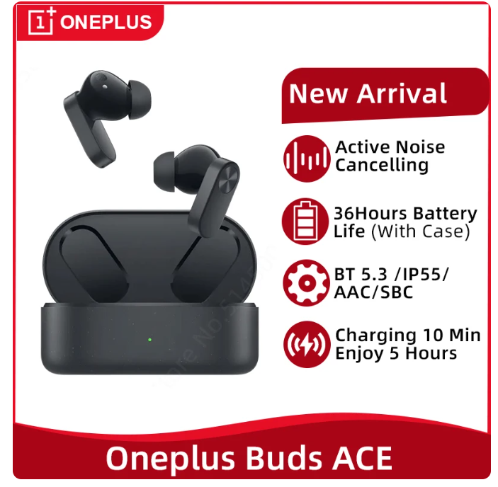 Oneplus Buds ACE TWS Earphone Bluetooth 5.3 Active Noise Cancelling Wireless Headphone 36 Hours Battery Life For Oneplus 11