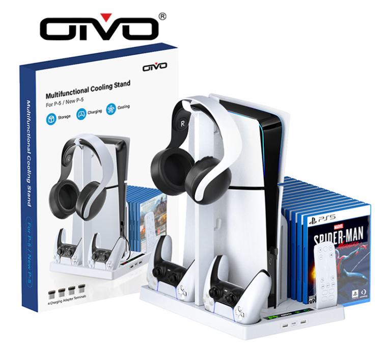 OIVO PS5 SLIM host fan cooling base PS5 thin and light universal card disc headphone collection Nanoscaffold