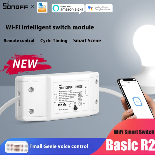 SONOFF BasicR2 Wireless WIFI Remote Control Timing Switch Electric Light Modification Parts Hand APP Remote Voice