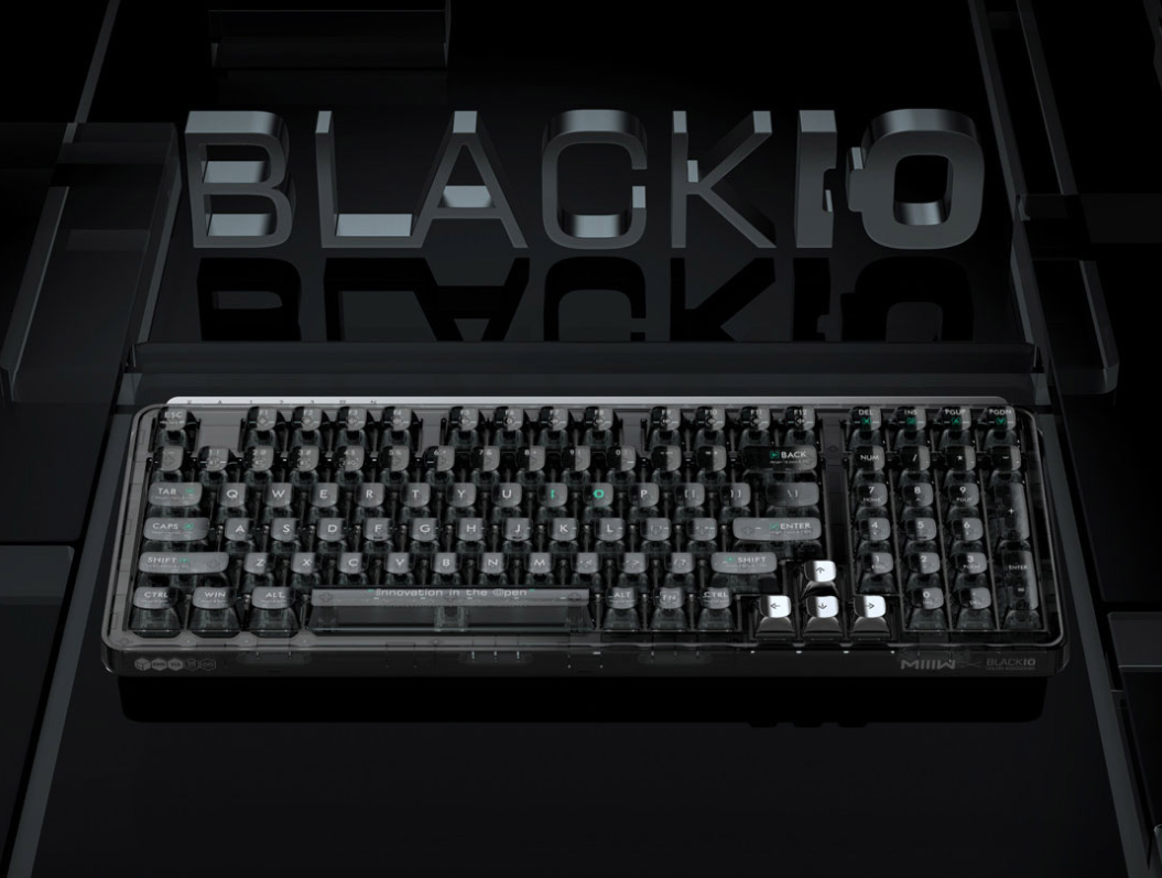 Youpin MIIIW Customized mechanical keyboard BlackIO Tri-mode 2.4G Bluetooth wireless hot-swappable MX Jellyfish axis