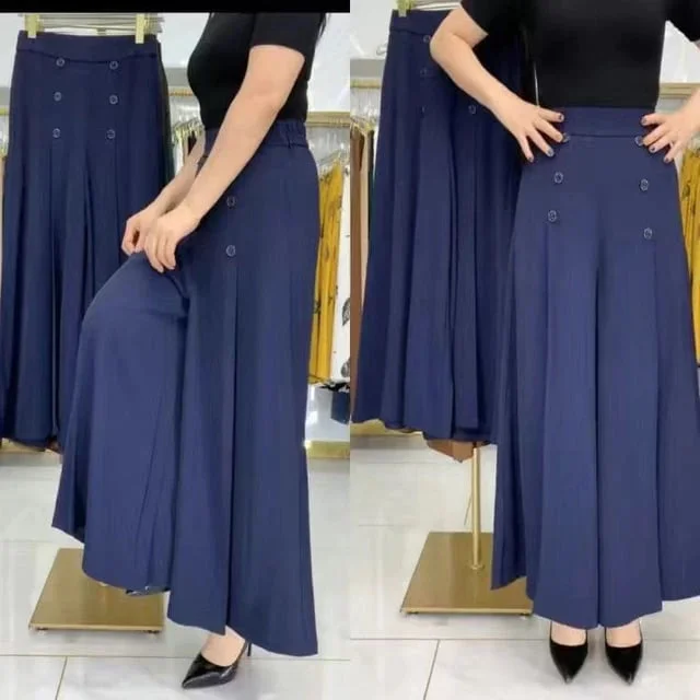 Stylish Wide-leg Pleated Pants: Sleek, Cool, and Slimming