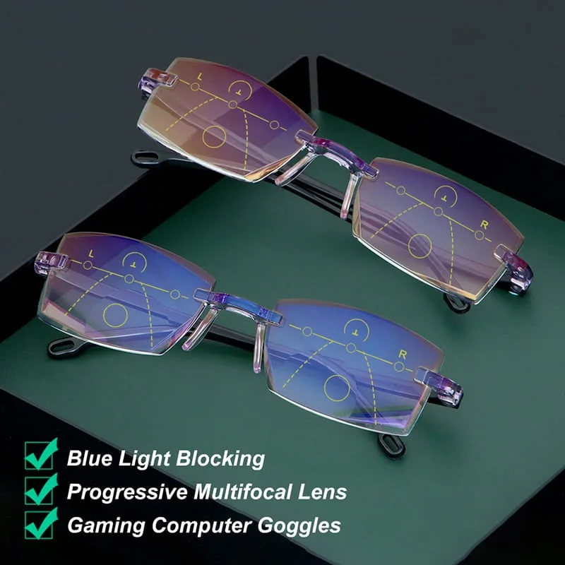 2023 Progressive Sapphire Reading Glasses with High Hardness and Anti-Blue Filter