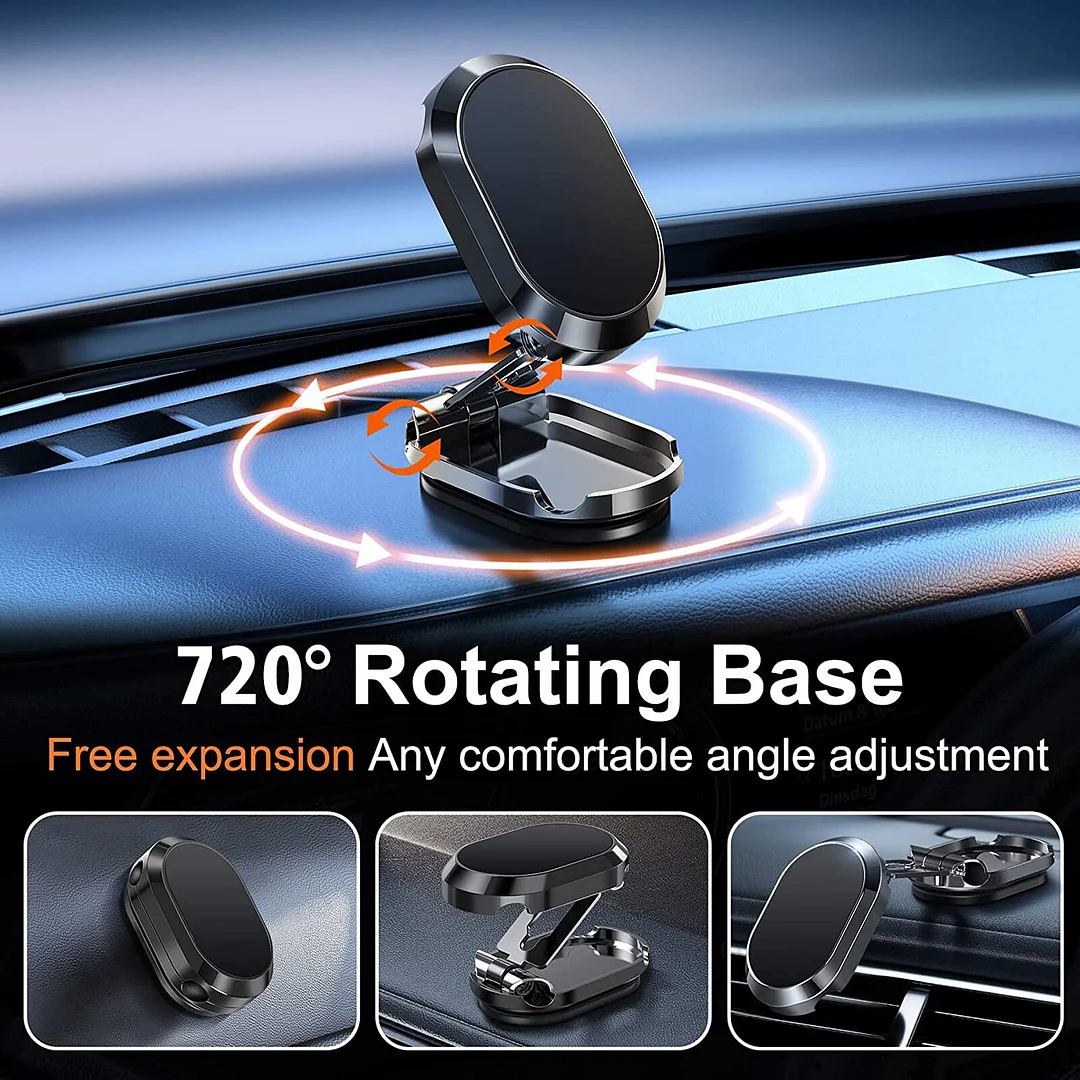 Innovative Magnetic Car Phone Holder with Folding Alloy Design