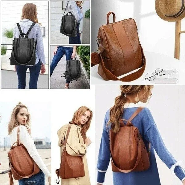 Limited Edition Anti-theft Leather Ladies&#039; Backpack - Perfect Gift Choice