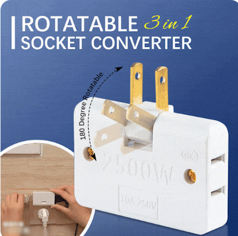 Top-selling 180 Rotatable Socket Converter with Triple Extension Plug