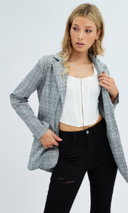 Black Oversized Double Breasted Blazer