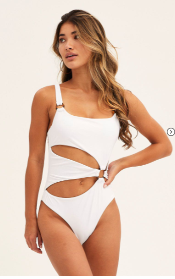 One Piece Swimsuit in White Shade