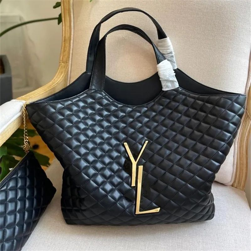 Designer bag Tote yslity lulu Icare Maxi oversized shopping Tote bag designer 2 size attaches Wallet quilted lambskin travel satchel Shoulder purse sh