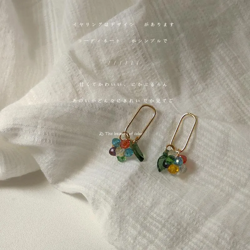 Dangle Earrings &amp; Chandelier Vintage Color Crystals Bead For Women Wedding Gift Handmade Creative Design Jewelry Wholesale Geometric Accesso