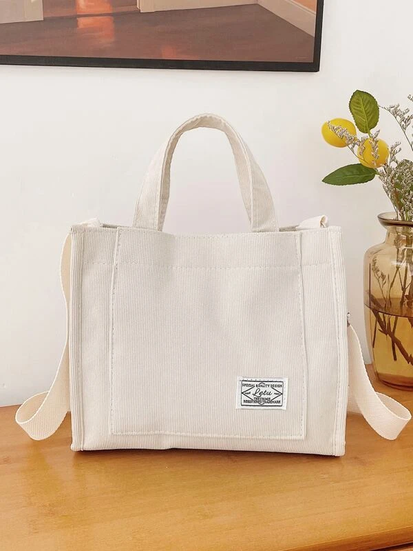 Corduroy Crossbody Bag, Women&#039;s Trendy Handbag Casual Shoulder Bag With Adjustable Strap
