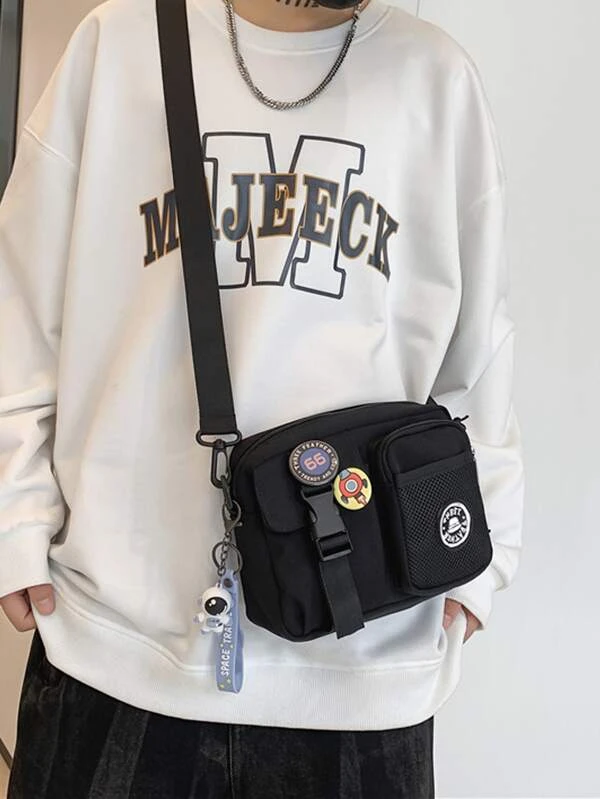 Men Cartoon Decor Square Bag