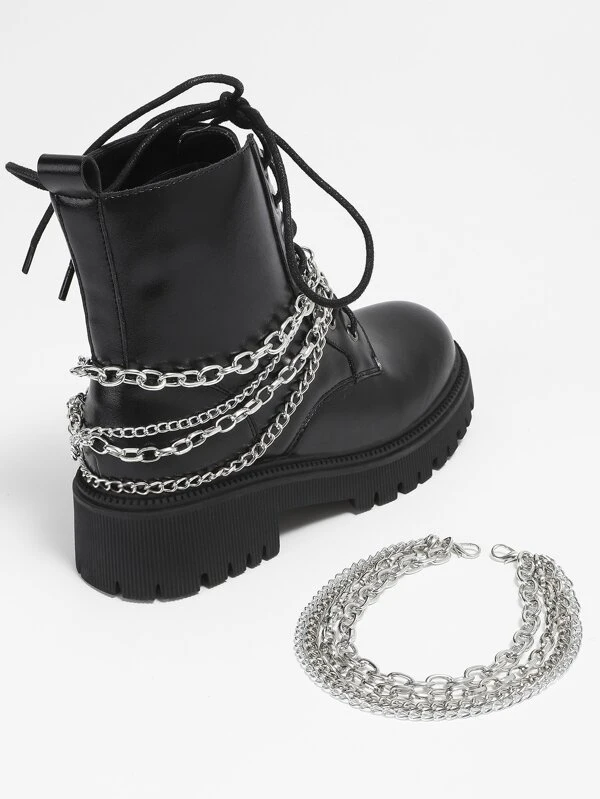 2pcs Chain Design Shoe Decoration