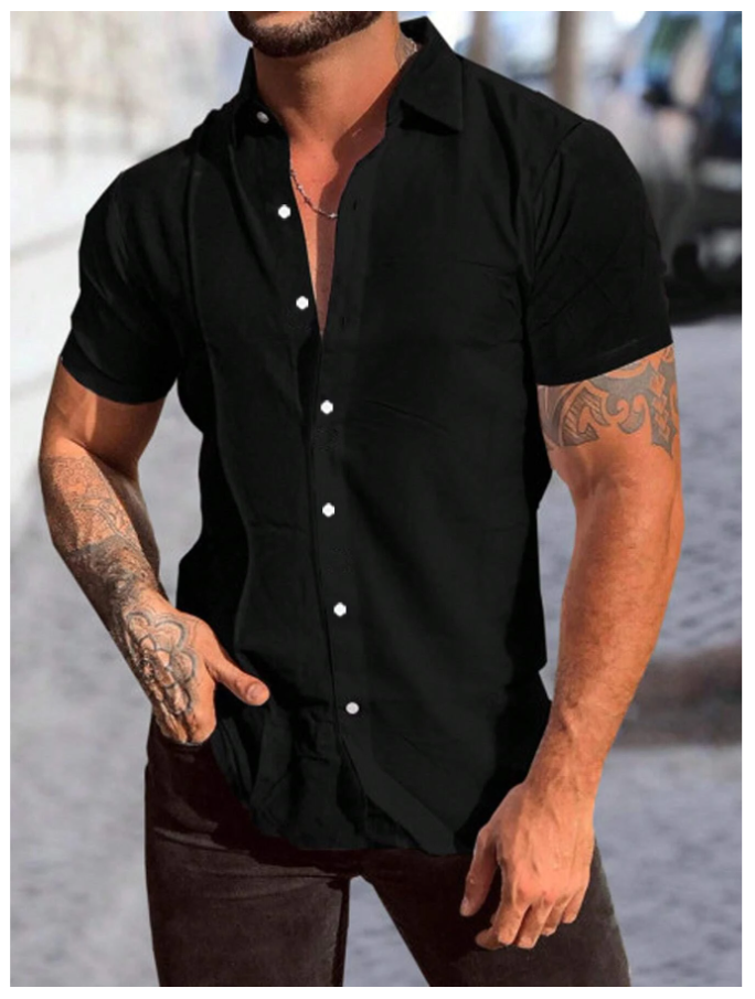 Solid Men&#039;s Button-up Shirt: A Classic Wardrobe Essential