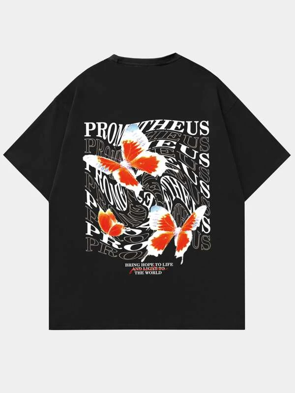 Butterfly Print Tee for Men by ROMWE