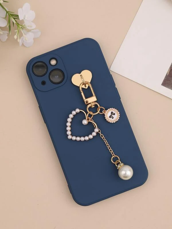 Faux Pearl &amp; Circle Decor Phone Accessory
