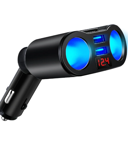 USB Splitter Plug Converter with Dual USB Sockets and Monitor