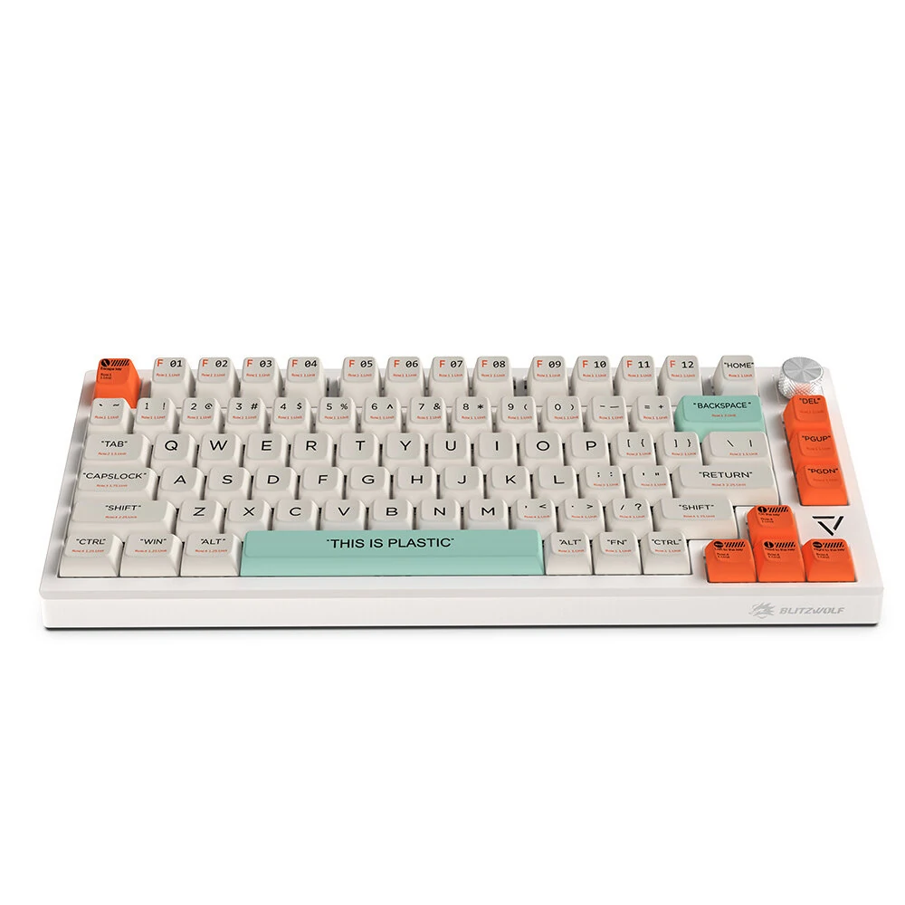 [Kailh Box White Switch] BlitzWolf® BW-KB3 75% Gasket Hot-Swappable bluetooth 5.0/2.4G/Type-C Wired Mechanical Gaming Keyboard for Win/MacOS/iOS/Andro