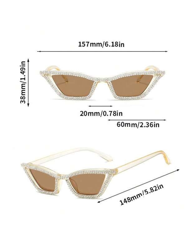 Stylish Summer Sunglasses: Women&#039;s Rhinestone Cat Eye Shades