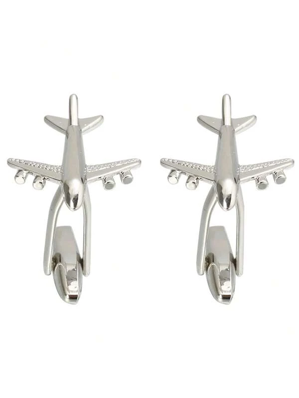 1pair Business French Style Plane Model Shaped Cufflinks Men&#039;s Suit Shirt Accessories