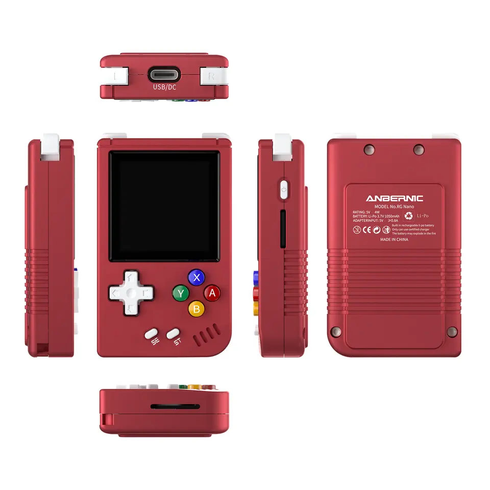 Portable Anbernic RG nano 1.54 Inch IPS Screen 64GB TF Vluminum Alloy CNC Mini Handheld Game Console With Key Chain(aluminum alloy)