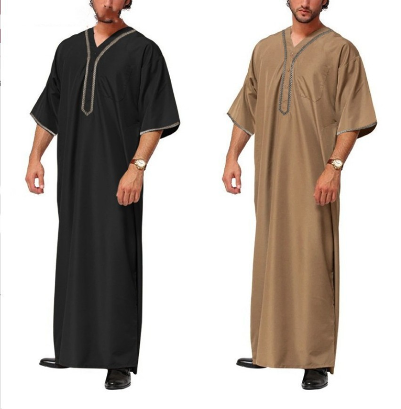 2023 new Muslim Middle East Arabia Dubai Malaysia men&#039;s loose robe button-down shirt men
