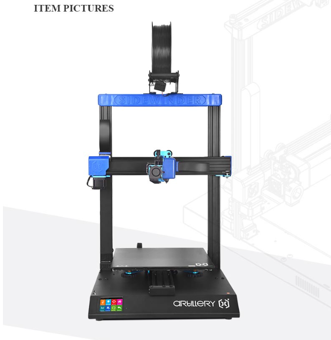 Artillery Sidewinder X2 3D Printer, ABL Auto Calibration, Titan Direct Drive Extruder, 180-240 Degrees, 300*300*400mm Larger Build Volume