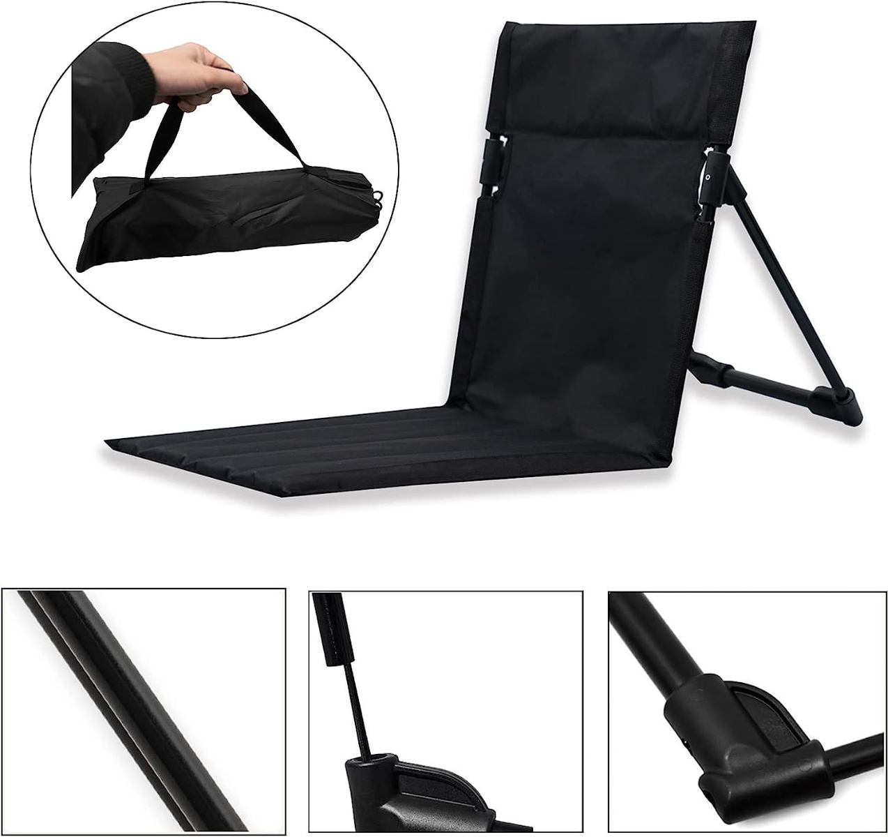 Outdoor folding beach chair camping lightweight single chair camping portable leisure chair travel one-piece backrest chair