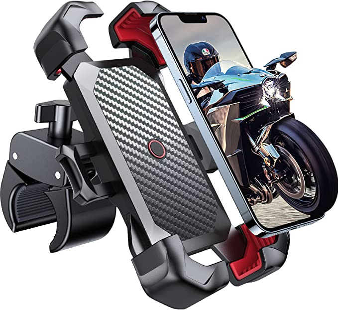 JOYROOM Motorcycle Phone Mount, [1s Auto Lock][100mph Military Anti-Shake] Bike Phone Holder for Bicycle, [10s Quick Install] Handlebar Phone Mount, C