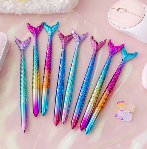 South Korea Instagram simple mermaid neutral pen 0.5 Black student with a small fresh cartoon personality girl water-based pen