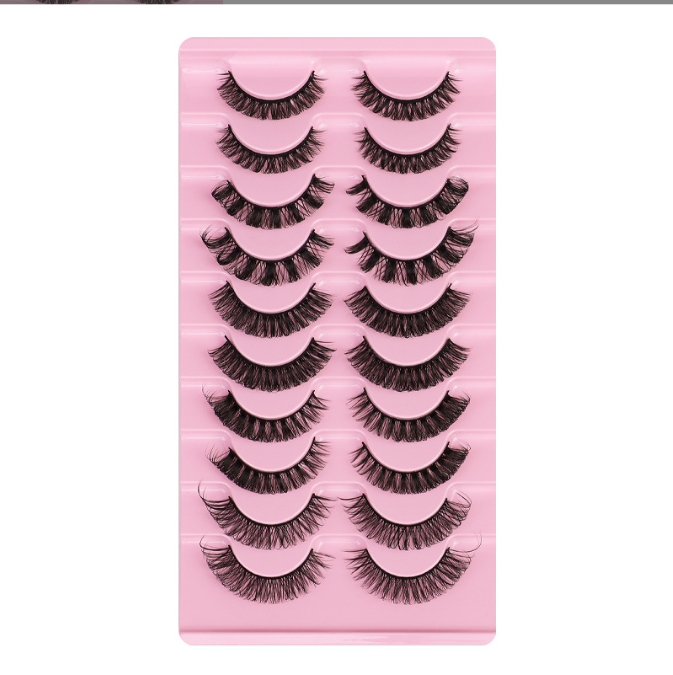 New Russian volume false eyelashes DD curvature dense European and American eye lashes ten pairs of chemical fiber natural charm eyelashes