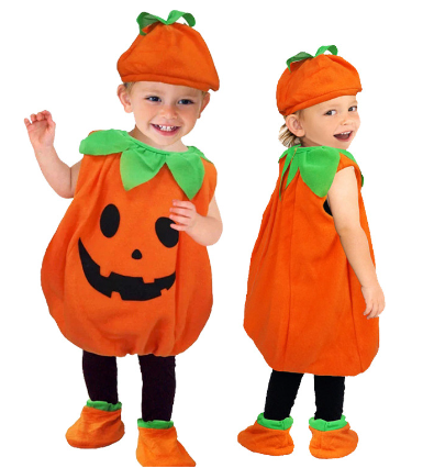 Children Halloween pumpkin costumes baby cosplay modeling performance clothes cute pumpkin baby costumes