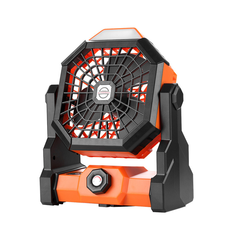 New outdoor fan infinitely variable speed fan portable large wind power charging camping fan lighting