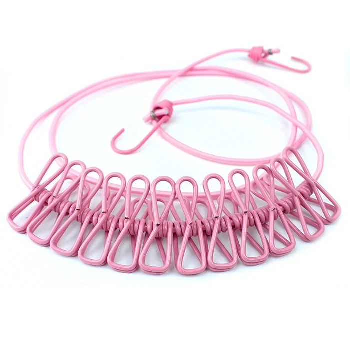 Portable Clothesline (Home, Outdoor, Camping with 12 Clips)