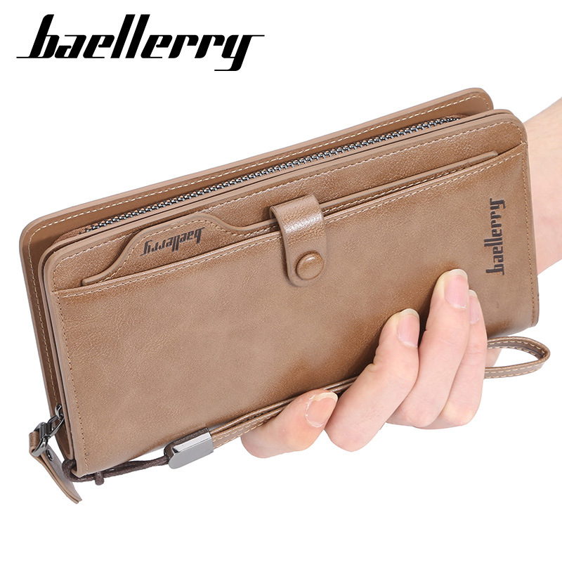 baellerry retro Europe and the United States men&#039;s long wallet multifunctional cell phone bag brand handbag