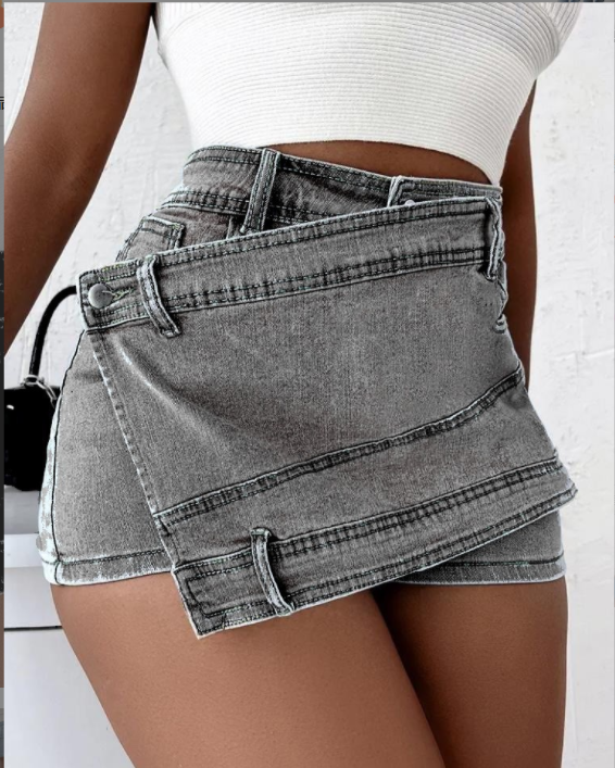 Summer Euro-American street hipster denim wide-leg jeans for women